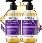Lavender Massage Oil for Skin, Luxury Aromatherapy & Romantic Massage Oil for Date Night, Relaxing & Hydrating Skin, 2-Pack