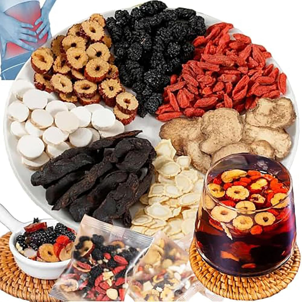 Ginseng Mulberry Herbal Tea, 30 bags Kidney Tea Formula Ginseng Six Treasure Tea, Organic Liver Support & Kidney Cleanse -Healthy Cleansing for Men & Women, Te Para Limpiar Los Riñones (30bag/3boxes)