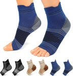 6 Pairs Plantar Fasciitis Socks for Men & Women, Ankle Brace Compression Socks with Arch Support for Achilles Tendonitis, Heel Pain, Swelling & Arthritis Relief, Black, Nude, Navy, Large
