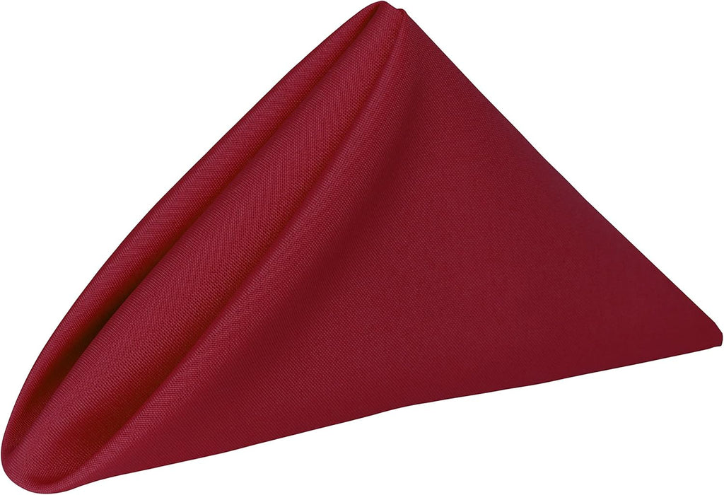 Ultimate Textile Cloth Napkins Bulk Set 17x17in Polyester Washable Square Dinner Napkins for Wedding Party Events Machine Washable Stain Resistant - Holiday Red, 17" X 17" (Set of 12)