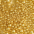 Dazzjoy Gold Pearl Sugar Sprinkles, Edible Candy Sprinkles, Cake Toppers and Cake Decorations, Mix Size, Cookie Decorating, Ice Cream, Easter Wedding Party Holiday Supplies, 130g/4.58oz