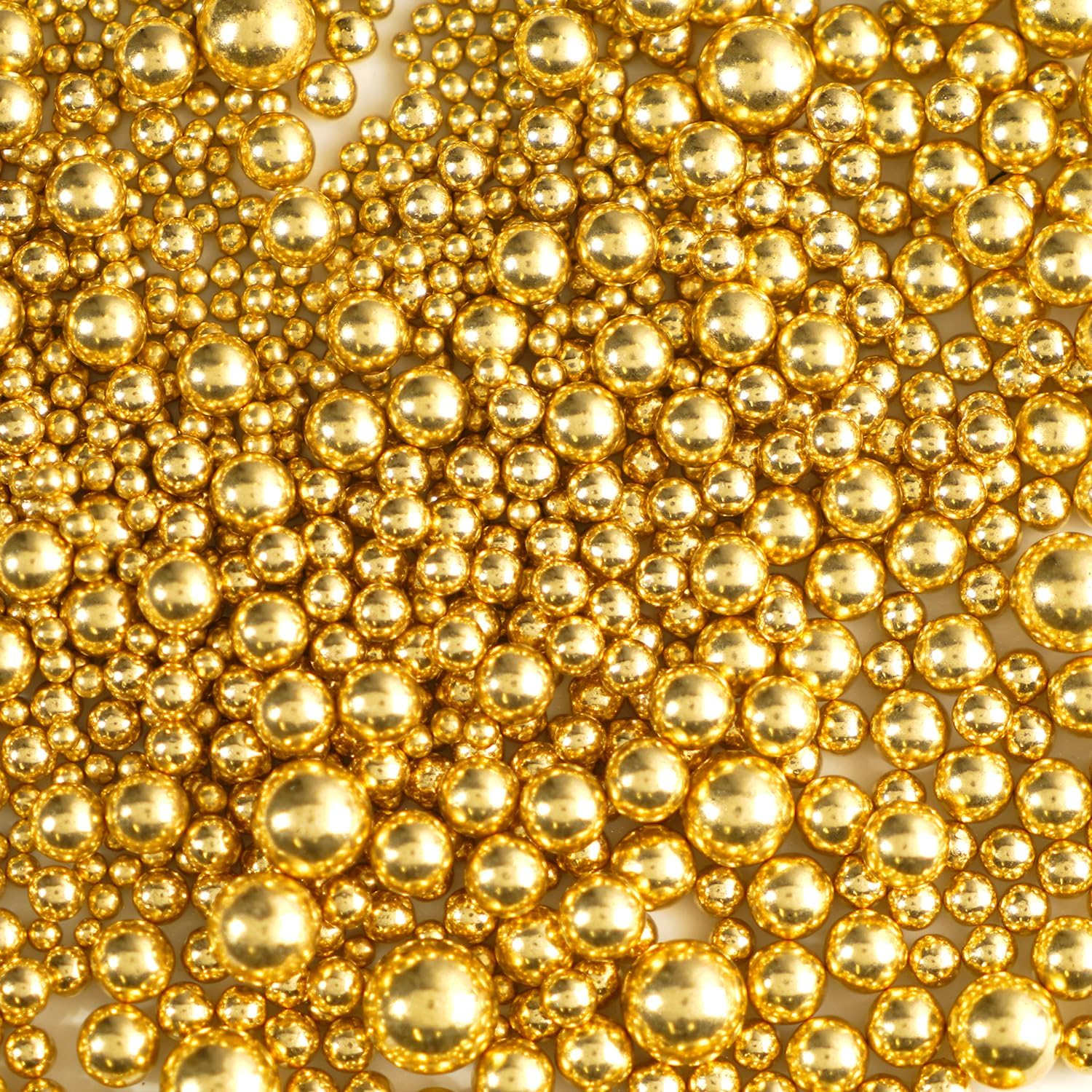 Dazzjoy Gold Pearl Sugar Sprinkles, Edible Candy Sprinkles, Cake Toppers and Cake Decorations, Mix Size, Cookie Decorating, Ice Cream, Easter Wedding Party Holiday Supplies, 130g/4.58oz