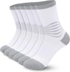IRAMY Crew Compression Socks for Women Men with Ankle Arch Support Plantar Fasciitis Relief 3/6 Pairs