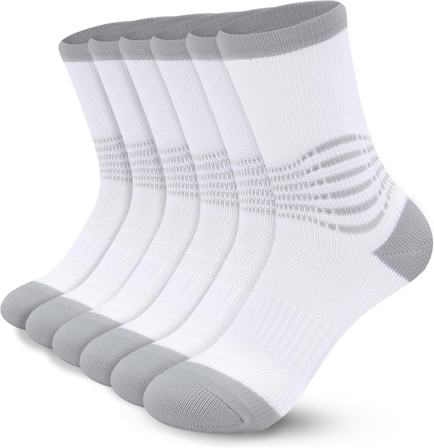 IRAMY Crew Compression Socks for Women Men with Ankle Arch Support Plantar Fasciitis Relief 3/6 Pairs