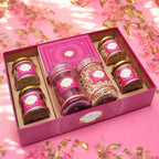 Ghasitaram Gifts JaicchaLohri sweets Gachak hampers Lohri Pink Hamper Tray with 6 Jars