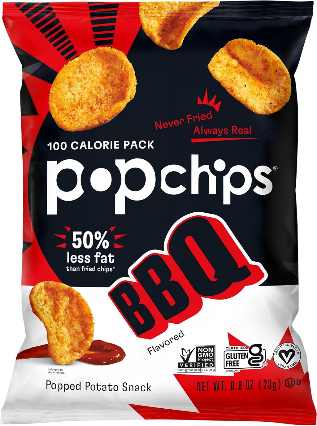 popchips - 226515 PopChips, BBQ Potato Chips, 0.8 Oz (Pack of 24)