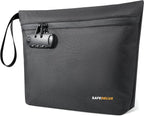 Smell Proof Bag, Odor Proof Bag with Combination Lock, Durable Smell Proof Container with Carbon Lining, Secure Odorless Travel Pouch for Home & On-the-Go (Black)
