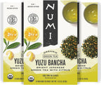 Numi Organic Yuzu Bancha Japanese Green Tea, 48 Green Tea Bags, Micro-Plastic Free