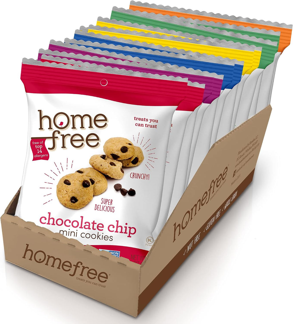 Homefree Mini Cookies Variety Pack, Gluten Free, Nut Free, Vegan, Cookie Snack Packs, School Safe and Allergy Friendly Snack (Pack of 10)
