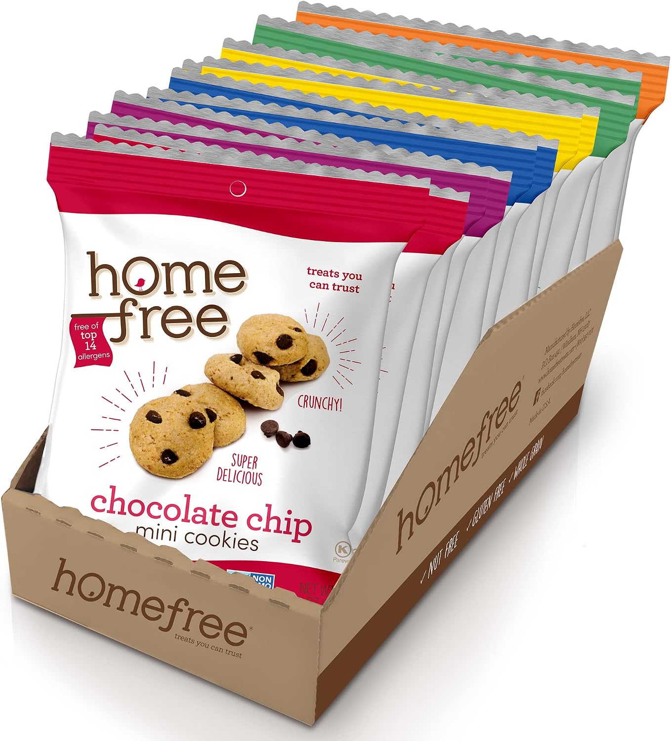 Homefree Mini Cookies Variety Pack, Gluten Free, Nut Free, Vegan, Cookie Snack Packs, School Safe and Allergy Friendly Snack (Pack of 10)