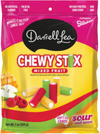 Darrell Lea Chewy Stix, Sour & Sweet, Palm Oil Free, Made in Australia, Shareable, Sour Mixed Fruit, 7 Ounce (Pack of 1)