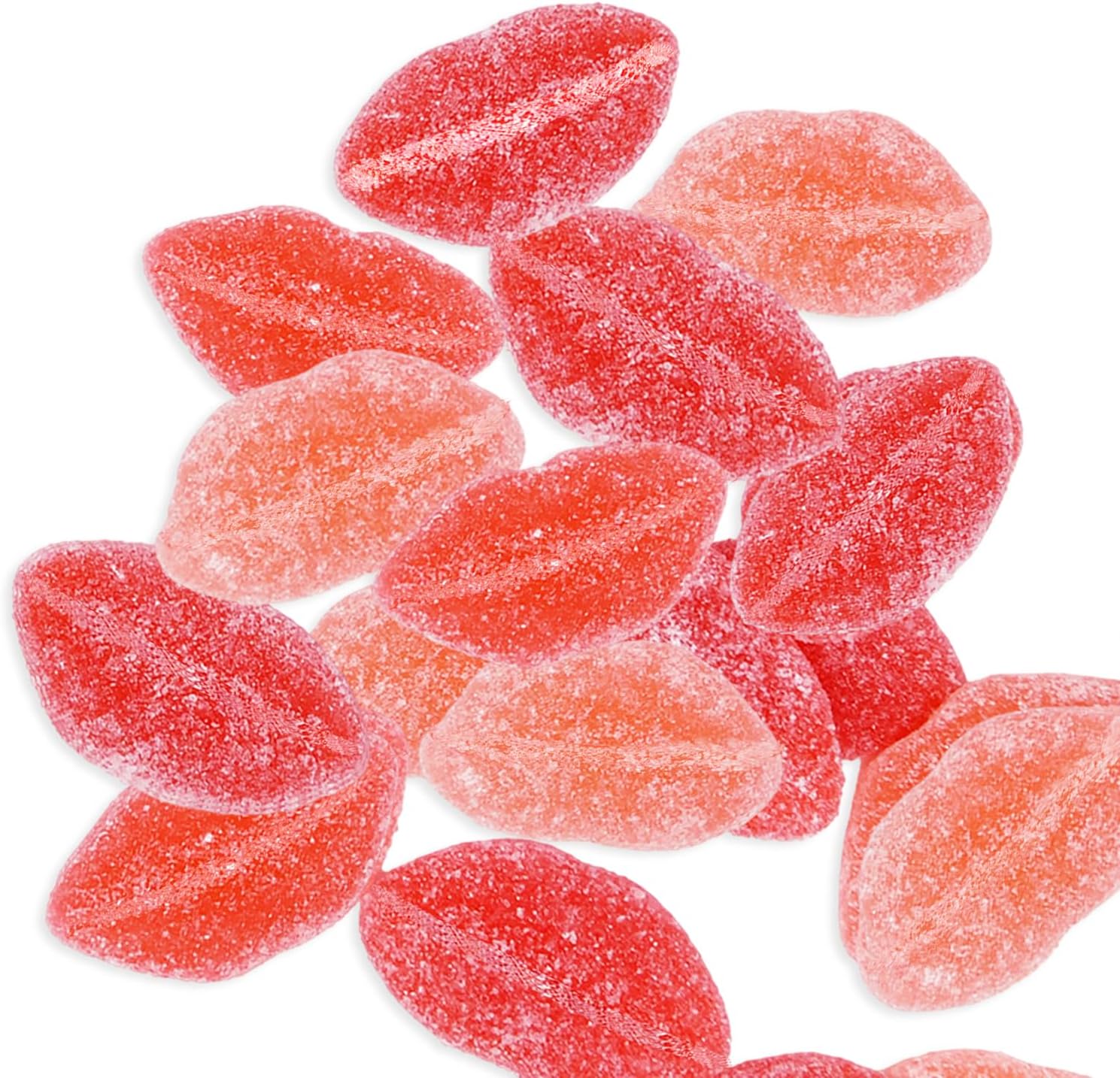 Gift Boutique Valentine Pucker Lips 1 Lb Gummy Lip Candy Assorted 68 Pack Cherry Watermelon Strawberry Flavored Chewy Sugar Sanded Bulk Party Treats