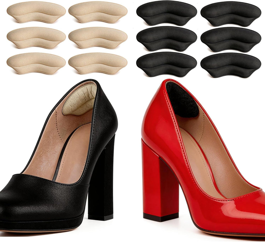 Heel Pads for Shoes, 12Pcs(6 Pair) Heel Grips Liner Cushions Inserts for Loose Shoes Women and Men