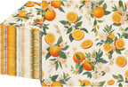 80 Pcs Citrus Napkins - Decorative Orange Citrus 6.5x6.5 Inch Disposable Paper Luncheon Napkins for Wedding, Birthday, Baby Shower, Fruit Party, Bathroom Hand Towels