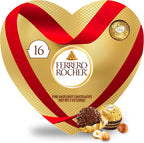 Ferrero Rocher Fine Hazelnut Chocolates, Valentine’s Day Heart Gift Box, 16 Piece Premium Chocolate for Gifting, 7 oz
