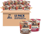 Quaker Instant Oatmeal Express Cups, 10g Protein 2 Flavor Variety Pack, (Pack of 12)
