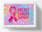 Edible Image Breast Cancer Support Survivor Edible Cake Topper Frosting Sheet Icing Paper Cake Decoration…