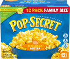 Pop Secret Double Butter Microwave Popcorn 12ct (3.2oz Bags), 38.4oz Box (Pack of 1) - Microwave Popcorn, Non-GMO Popcorn, Double Butter Blast