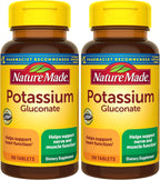 Nature Made Potassium Gluconate 550 mg, Dietary Supplement for Heart Health Support, 100 Tablets, 100 Day Supply (Pack of 2)