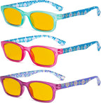 Eyekepper Womens Reading Glasses 3 Pack With comfort Spring Arms Classic Stylish Round Look-Crystal Clear Vision