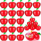 Lallisa 100 Pcs Plastic Apple Container Party Favor for Teacher Week Gifts Plastic Apple Shaped Candy Jar Box Graduation Thank You Teacher Gift for Appreciation Birthday Party Favor End of Year Gifts