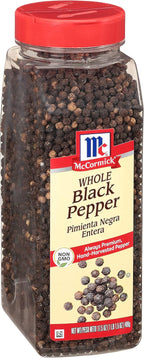 McCormick Whole Black Pepper, Made with Whole Peppercorns, 17.5 oz
