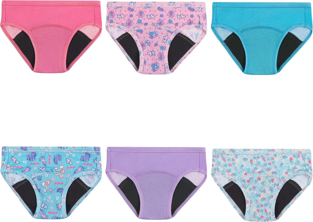 Hanes Toddler Girls' Potty Trainer Brief, Moisture-Wicking Panty, Odor Protection Potty Trainer Underwear, 6-Pack