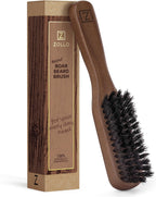 Beard Brush for Men - Stiff Boar Bristles for Beard Growth & Straightening - Exfoliates Skin, Reduces Itch - Premium Walnut Wood Handle