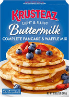 Krusteaz Light and Fluffy Buttermilk Complete Pancake Mix, Waffle and Pancake Mix, Just Add Water, 32 oz Box