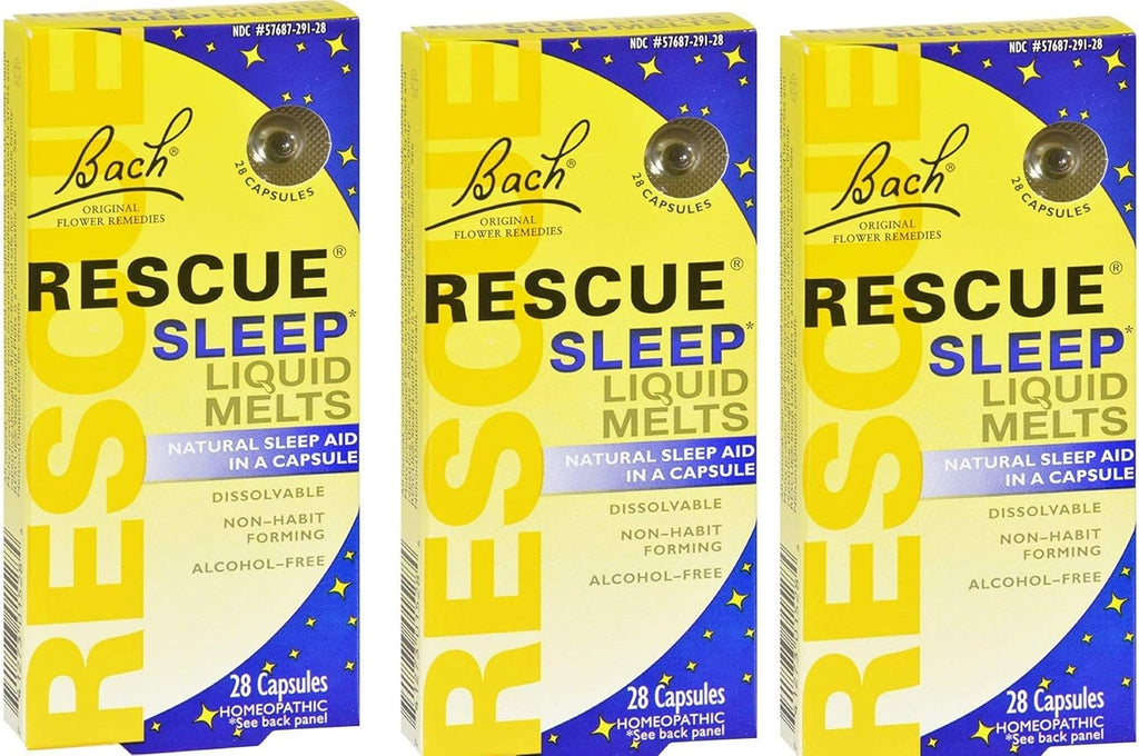 Bach Rescue Sleep Liquid Melts, Dissolvable Capsules 28 ea ( Pack of 3 )