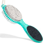 DecorRack (4 in 1) Pedicure Paddle Kit Tool with Pumice Stone for Feet, Foot Hand Toe Nail Cleaning Brush, Metal File and Emery Board, Manicure Foot Rasp Callus Remover Pedi Set (Green, 1 Pack)