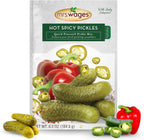 Mrs. Wages Hot Spicy Pickles Quick Process Mix, Simple-To-Use, Flavorful Spice, Easy Way to Make Pickles, Zesty Jalapeno Pepper Flavor, Great Snack, 6.5 oz Packet (Value Pack of 12)