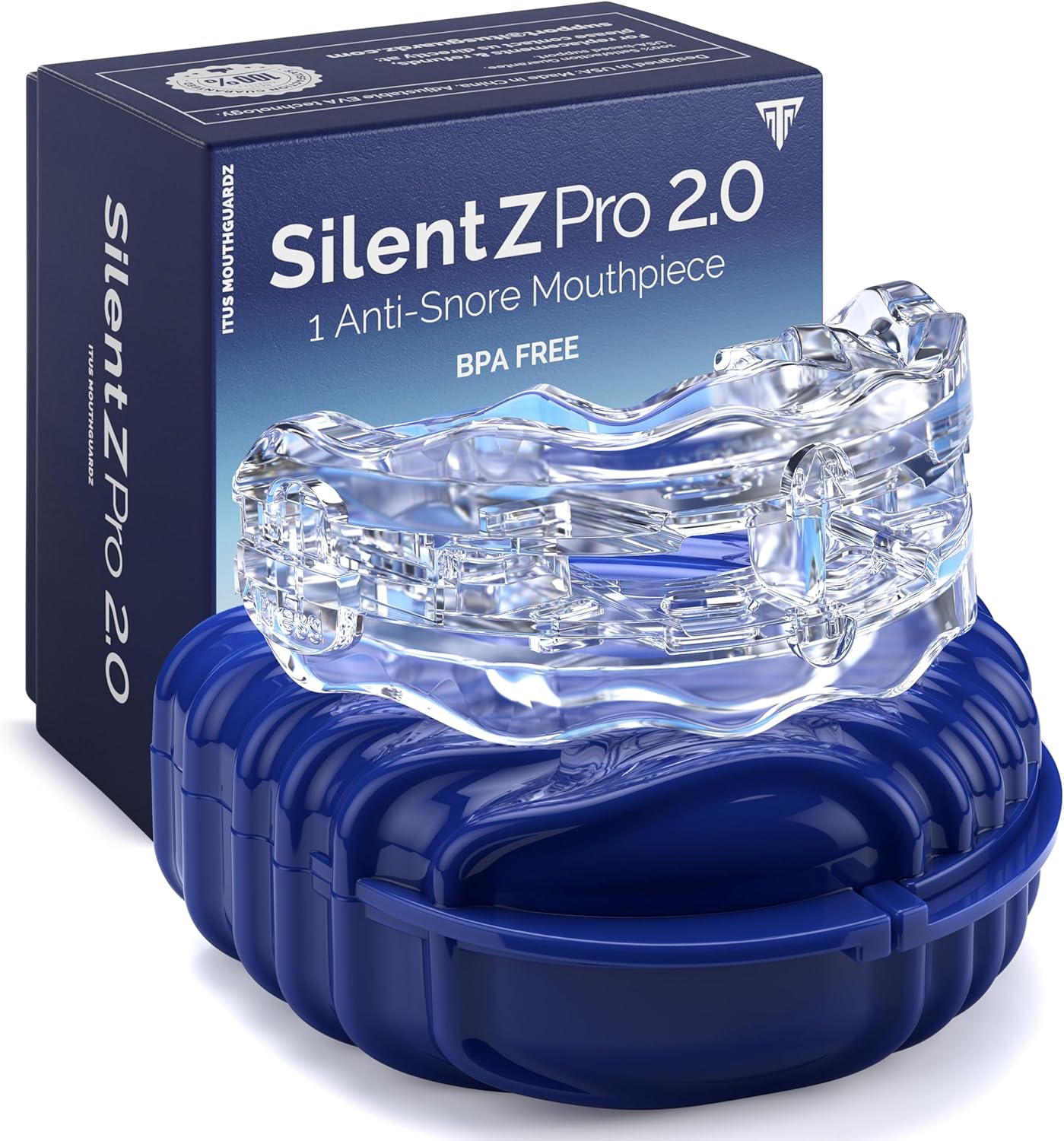 Itus Mouthguardz: SilentZPro 2.0 - USA Designed & FDA-Cleared Anti Snore Mouthpiece - Fully Adjustable Anti Snore Mouth Guard - Professional Patented Anti Snore Device, Medium