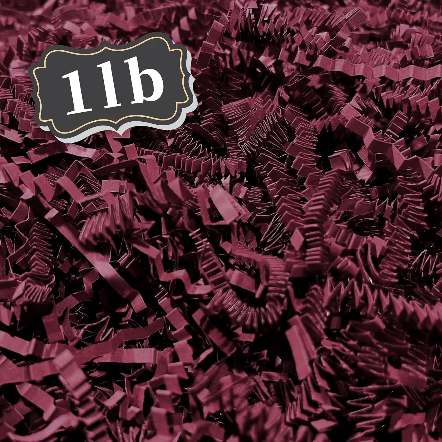 ZEBMOON 1 LB Burgundy Crinkle Cut Paper Shred Filler Great for Gift Wrapping, Basket Filling, Birthday, Wedding, Halloween, Thanksgiving, Christmas Day, New Year Party Decorations Filling Supplies