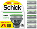 Schick Hydro Sensitive Razor Refills, 6ct | 5 Blade Razor for Men, Shaving Blades, 6 Refills