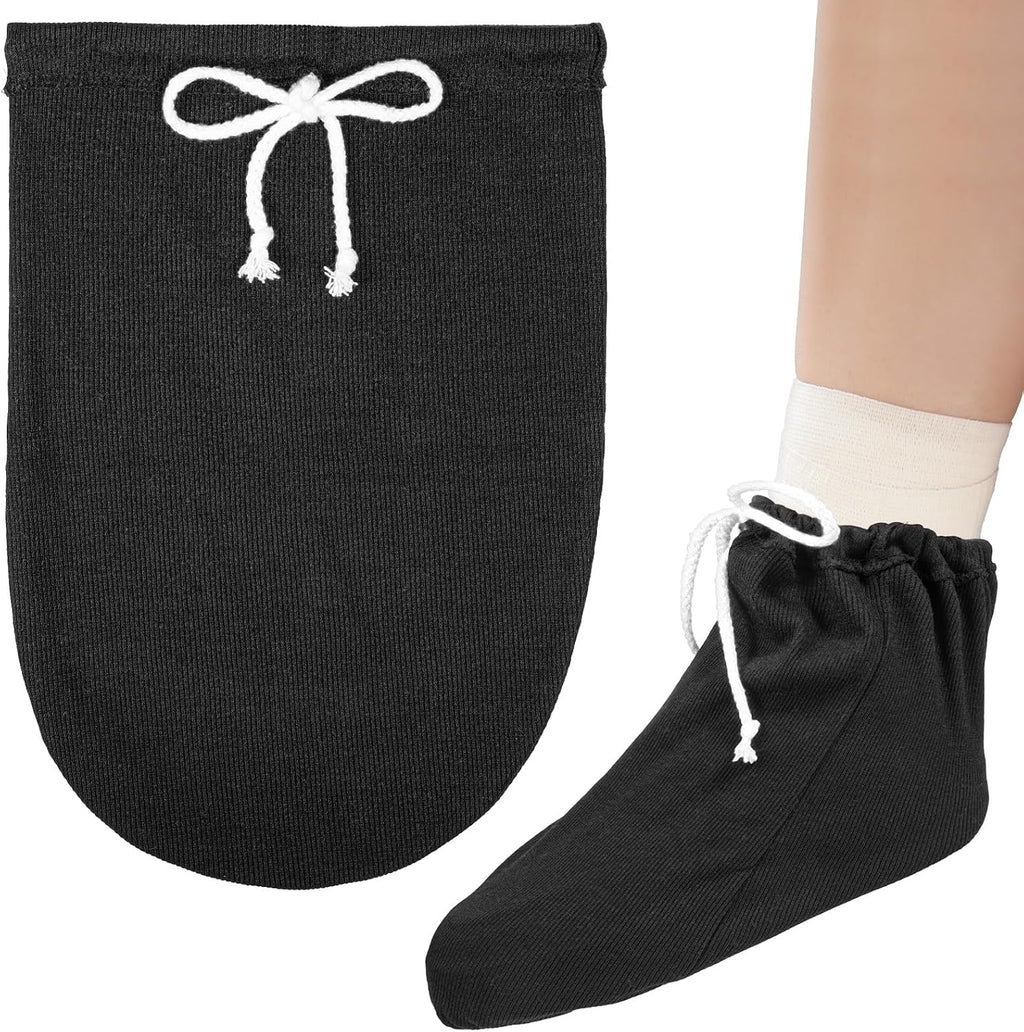 Leg Cast Cover for Foot, Adjustable Drawstring Leg Cast Sock Covers Washable Foot Casts Sleeve Socks for Men and Women Plaster Stocking Protective(Black)