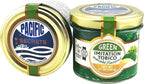 Pacific Secrets Green Vegan Tobico Caviar | Wasabi Flavored | Seaweed Tobiko | No-Fish | Kosher | 3.5 oz Glass Jar