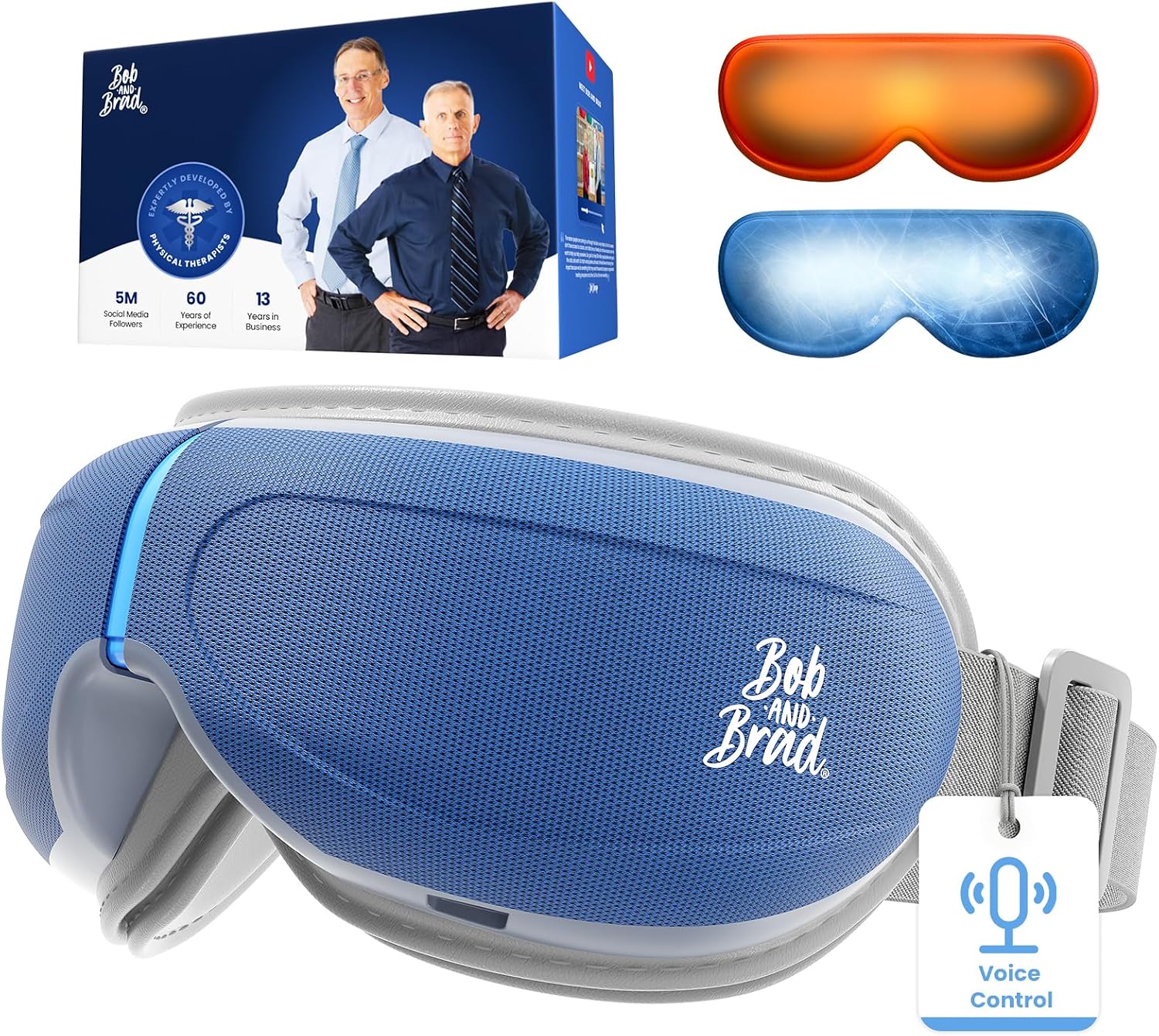 BOB AND BRAD Eye Massager with Heat and Cooling Voice Control, FSA Eligible HSA, EyeOasis 3 Voice Temple Massage, Heated Eye Massager for Migraines & Dry Eyes Relief, Fathers Day Dad Gifts for men mom