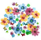 Weraru 58Pcs Edible Butterfly and Flowers Cake Topper Cupcake Toppers Wedding Themed Party Birthday Cake Decoration Mixed Size & Colour