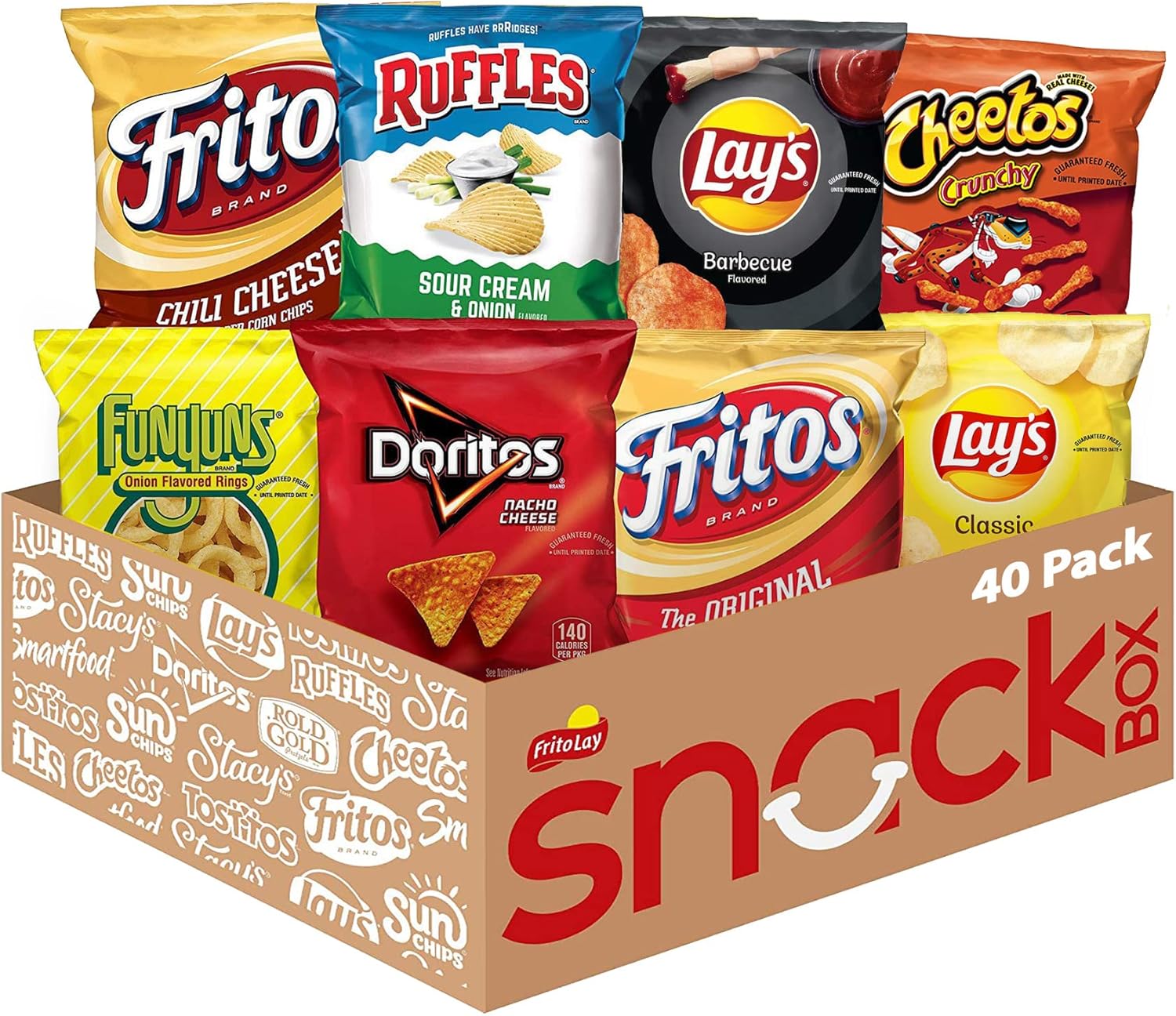 Frito-Lay Variety Packs, Party Mix, Single Serve Bags, 2.41 Pounds (40 Pack)