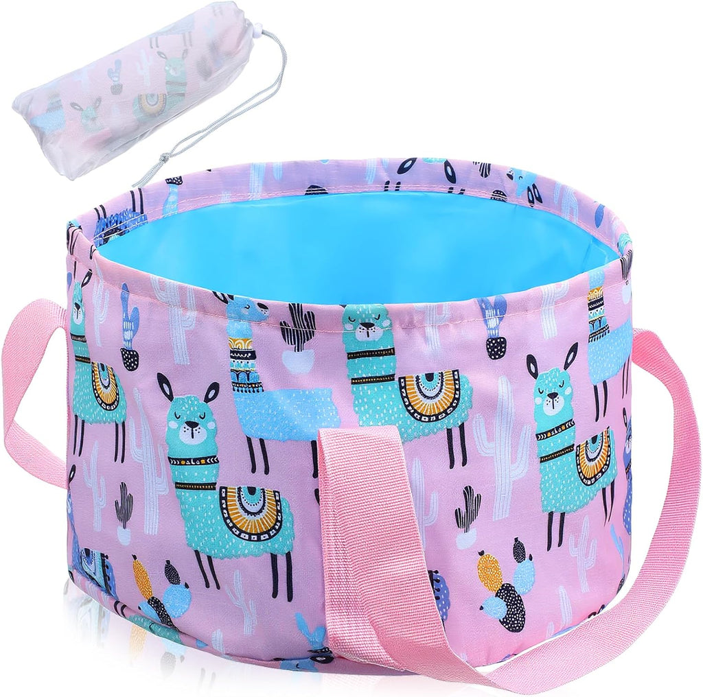 Collapsible Bucket for Soaking Feet - Portable Foldable Foot Bath Tub Spa Basin for Travel, Home Pedicure & Outdoor Camping (Pink)
