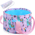 Collapsible Bucket for Soaking Feet - Portable Foldable Foot Bath Tub Spa Basin for Travel, Home Pedicure & Outdoor Camping (Pink)
