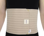 ITA-MED Men's Breathable Elastic Abdominal Binder for Post-Surgery Recovery & Umbilical Hernia Support, 9” Wide, Body-Shaping Effect, Made in USA, Beige (Small)