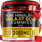 Shilajit Gummies for Men 3000mg – 120 Gold Shilajit for Men Gummies Sugar Free with Fulvic Acid – Natural Energy, Vitality & Stamina Support Chewable – Pure Himalayan Shilajit Gummy Chews