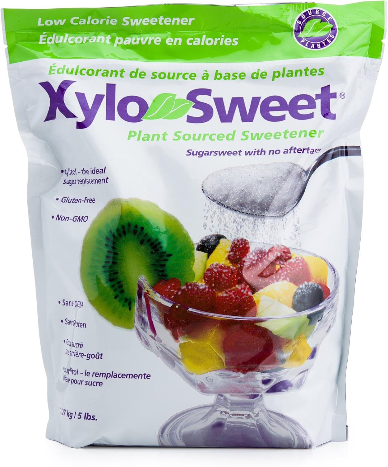 Xlear XyloSweet Plant Sourced Xylitol Sweetener - Pure Natural Sugar Substitute, Granules, Non-GMO, Gluten-Free, 5 Pound Bag (Pack of 2)