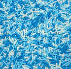 Gevog Edible Blue and White Jimmies Sugar Sprinkles for Cake Decorating Wedding Baking Cupcake Cookie Ice Cream Decoration Supplies 78g/2.75oz