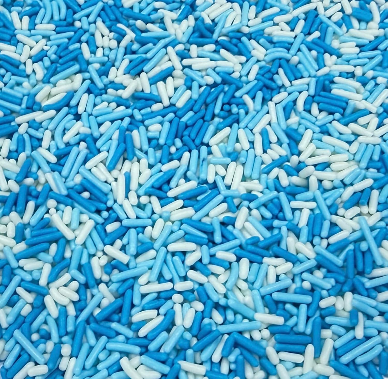 Gevog Edible Blue and White Jimmies Sugar Sprinkles for Cake Decorating Wedding Baking Cupcake Cookie Ice Cream Decoration Supplies 78g/2.75oz