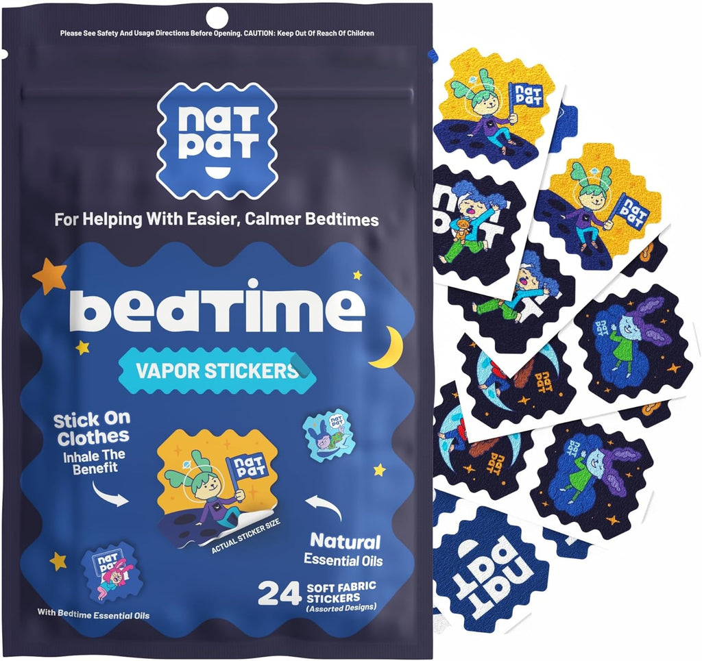 NATPAT Sleepy Patch Bed Time Stickers for Kids - Sleep Promoting Patch - Non-Toxic Solution for Better Sleep - Chemical & Drug Free, Melatonin Free - Buzz Patch Natural Patch (24 Pack)