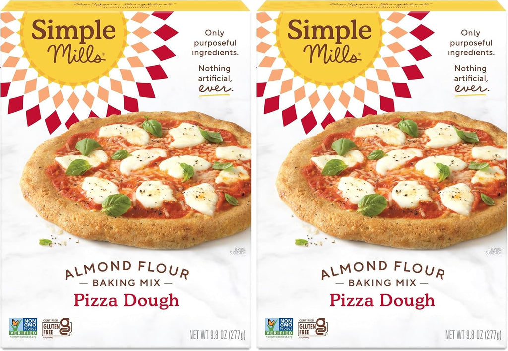 Simple Mills Almond Flour Baking Mix, Cauliflower Pizza Dough - Gluten Free, Vegan, Plant Based, 9.8 Ounce (Pack of 2)