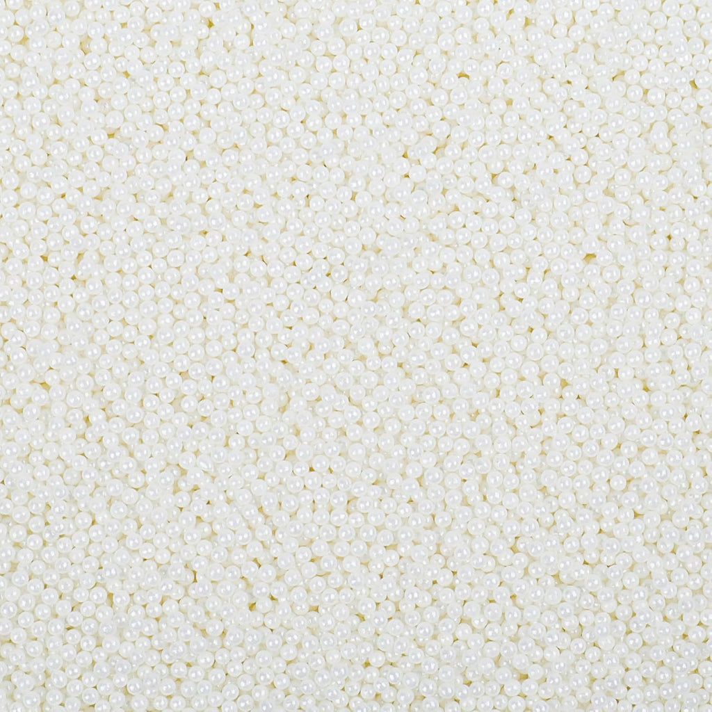 White Nonpareils Sprinkles - 2mm Edible Mini Pearl Sprinkles for Cake Decorating, Cupcake, Cookie, Baking, Donuts, Ice Cream Toppings, Wedding Party Supplies 130g/4.58oz
